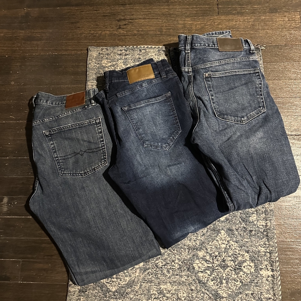 Men's Blue Jeans Lot Of 3 H&M// weatherproof// Lucky